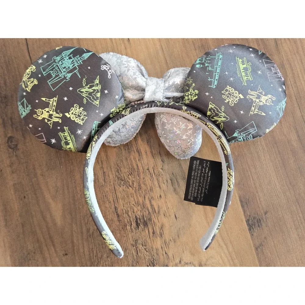 Disney 100th Anniversary Minnie Mouse Ears Silver Sequin Bow
